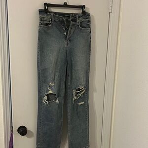Wild Fable Distressed Blue Straight Leg Jeans